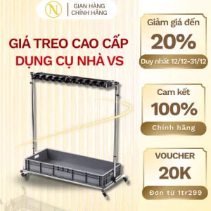 Giá Treo Dụng Cụ Vệ Sinh Cao Cấp - Inox Chống Gỉ, Khung Thép Bọc PVC, Bánh Xe Có Phanh, Size Nhỏ và Lớn