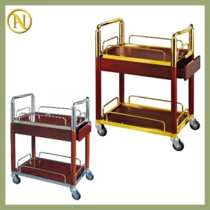 Xe Đẩy Phục Vụ Nhà Hàng Khách Sạn - Xe Đẩy Đồc Ăn, Nước Uống 2 Tầng Cao Cấp