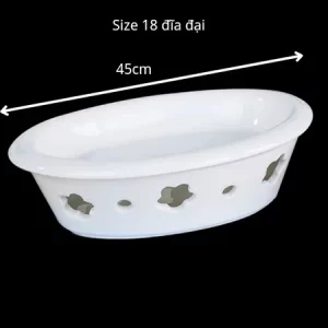Đĩa Cồn Hâm Giữ Nóng Đồ Ăn/Bếp Đĩa Hình Bầu Dục Size 18 Dài 45cm