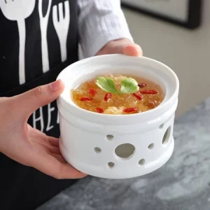 Bếp Cồn Hâm Giữ Nóng Thức Ăn/Đĩa Cồn Mini Bằng Gốm Sứ Size 12cm; dung tích 230ml