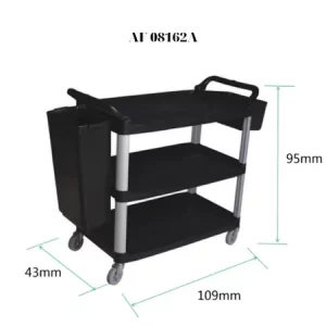 Xe Đẩy Dọn Đồ Ăn Nhà Hàng Khách Sạn, Quán Bar/Xe Đẩy Phục Vụ Bàn Ăn Kèm Xô, Chậu Mã AF08162A Kích Thước 109 X 43 X 95cm