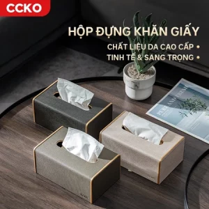 Hộp đựng giấy ăn CCKO CK9611, hộp đựng khăn giấy decor để bàn chất liệu da thiết kế sang trọng