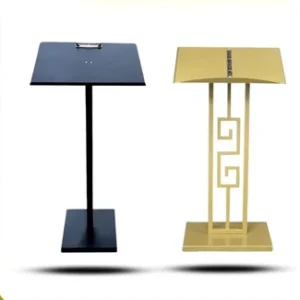 Bảng Menu Đứng Chữ Nhật, Phong Cách Châu Âu, Đế Đá Hoa Cương và Thép Sơn, Điều Chỉnh Độ Nghiêng