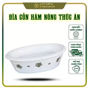 Đĩa Cồn Hâm Giữ Nóng Đồ Ăn/Bếp Đĩa Hình Bầu Dục Size 16 Dài 40cm
