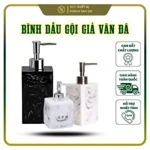 Bình dầu gội sữa tắm giả vân đá chất liệu resin cao cấp dung tích 400ml,500ml.