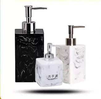 Bình dầu gội sữa tắm giả vân đá chất liệu resin cao cấp dung tích 400ml,500ml.