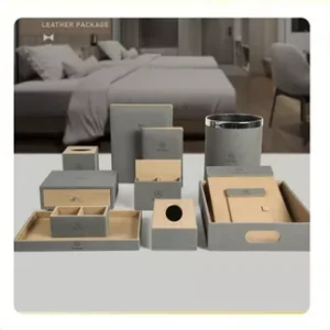 Bộ khay AMENITES đựng đồ buồng phòng trong khách sạn chất liệu bọc da cao cấp