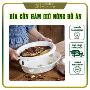 Đĩa Cồn Hâm Giữ Nóng Đồ Ăn/Bếp Đĩa Hình Bầu Dục Size 12 Dài 30cm