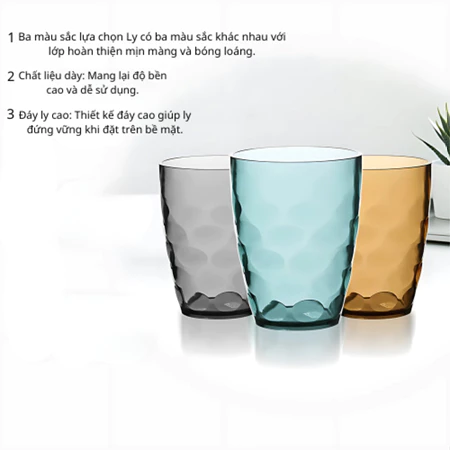 Cốc nhựa PC 270ml chống vỡ, màu sắc đa dạng, sang trọng - Ảnh 2