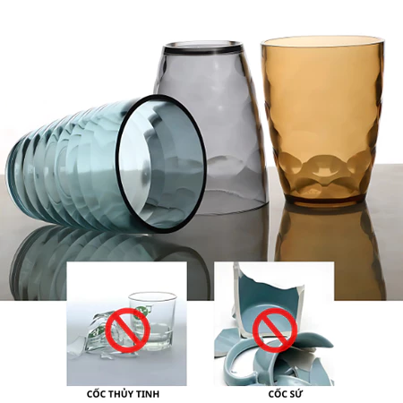 Cốc nhựa PC 270ml chống vỡ, màu sắc đa dạng, sang trọng - Ảnh 4