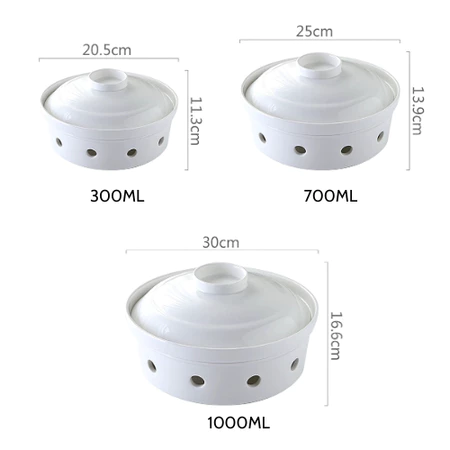 Bộ Bát Hâm Nóng Thức Ăn Sứ Xương Cao Cấp - 700ml Tiện Dụng - Ảnh 7