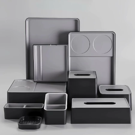 Bộ Amenities Khách Sạn Cao Cấp Màu Xám Đen Nhựa Abs Chống Cháy - Ảnh 2