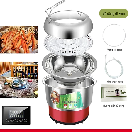 Nồi Hấp Đa Năng 3000W - Nấu Cháo, Hấp Hải Sản, Lẩu, Giữ Trọn Hương Vị Tự Nhiên - Ảnh 3