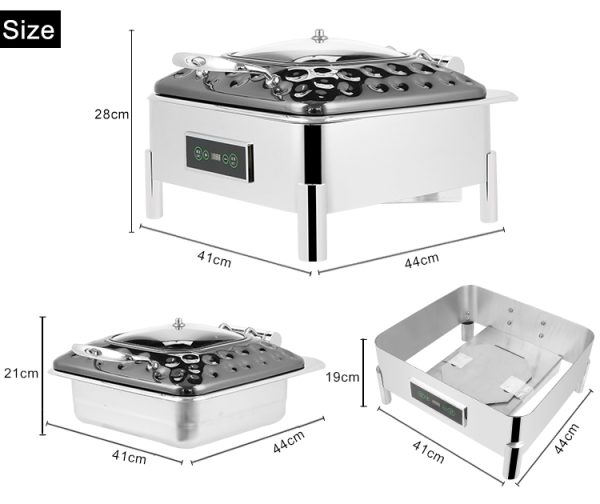 Nồi hâm buffet vuông 6L dùng điện PH-229-23 - Ảnh 2